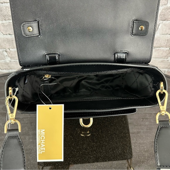 MICHAEL KORS MANHATTAN MEDIUM SATCHEL CROSSBODY SHOULDER BAG WALLET SET Metalic - Picture 5 of 8